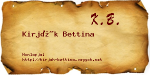 Kirják Bettina névjegykártya